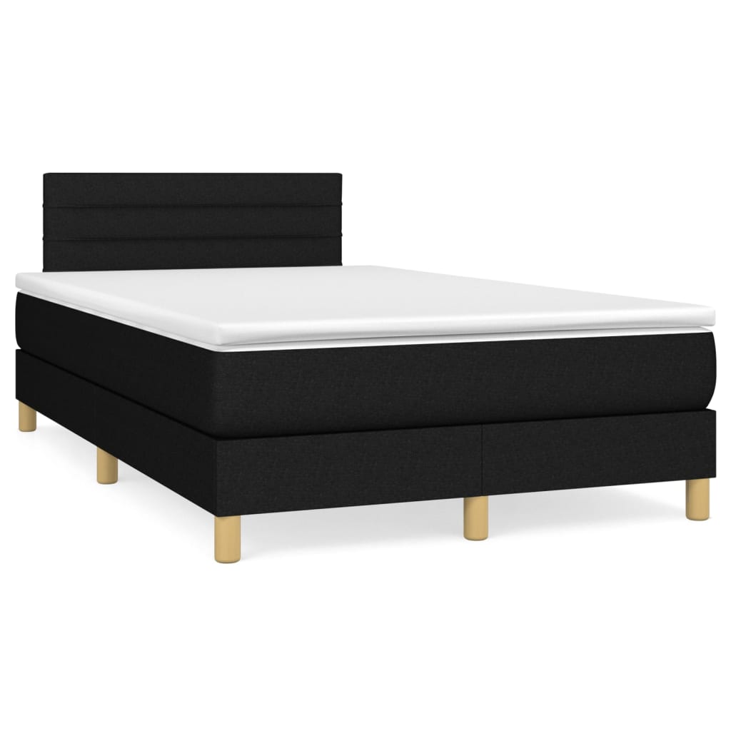 Giroletto a Molle con Materasso Nero 120x190 cm in Tessuto | homemem39