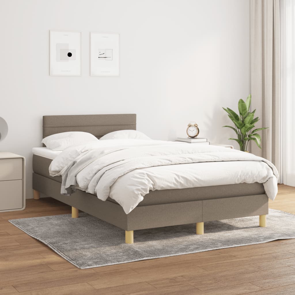 Giroletto a Molle con Materasso Tortora 120x190 cm in Tessuto | homemem39