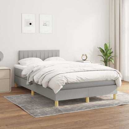 Giroletto a Molle con Materasso Grigio Chiaro 120x190cm Tessuto | homemem39