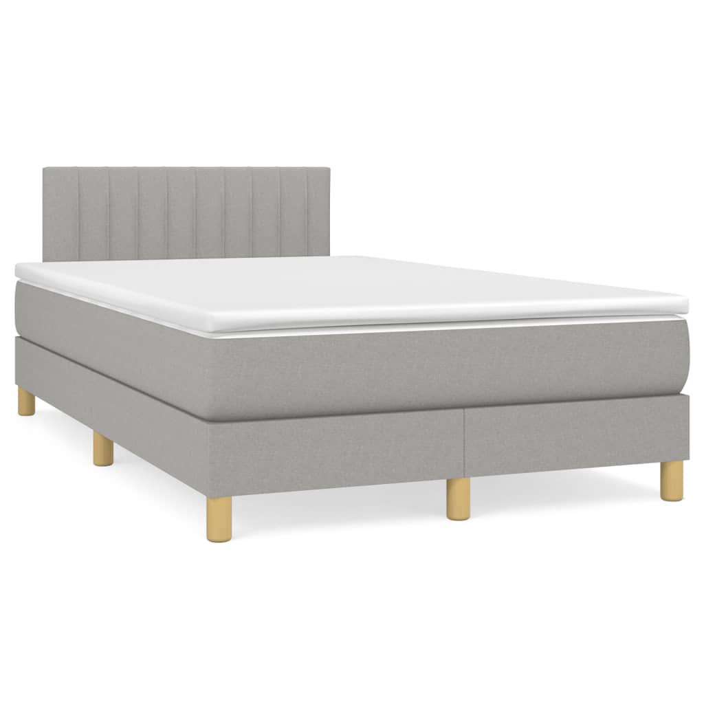 Giroletto a Molle con Materasso Grigio Chiaro 120x190cm Tessuto | homemem39