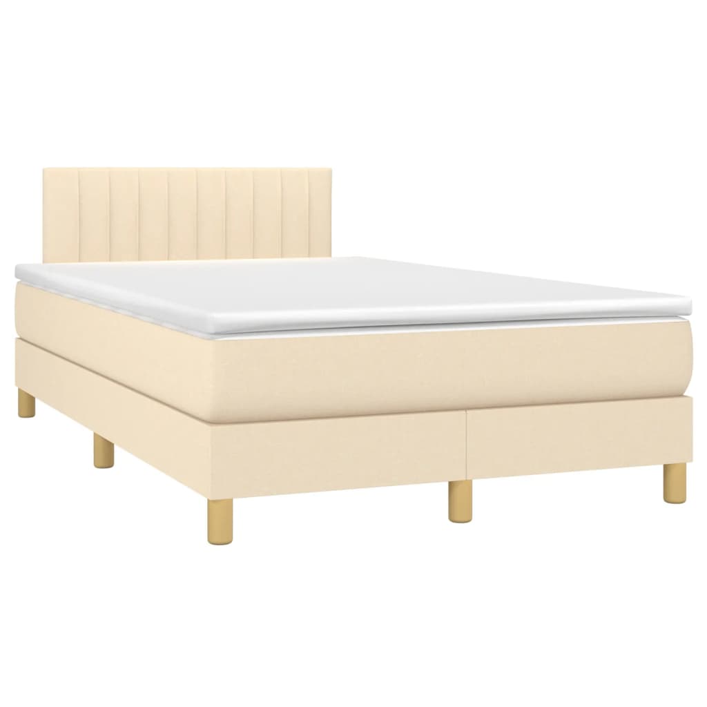 Giroletto a Molle con Materasso Crema 120x190 cm in Tessuto | homemem39