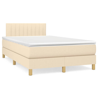 Giroletto a Molle con Materasso Crema 120x190 cm in Tessuto | homemem39