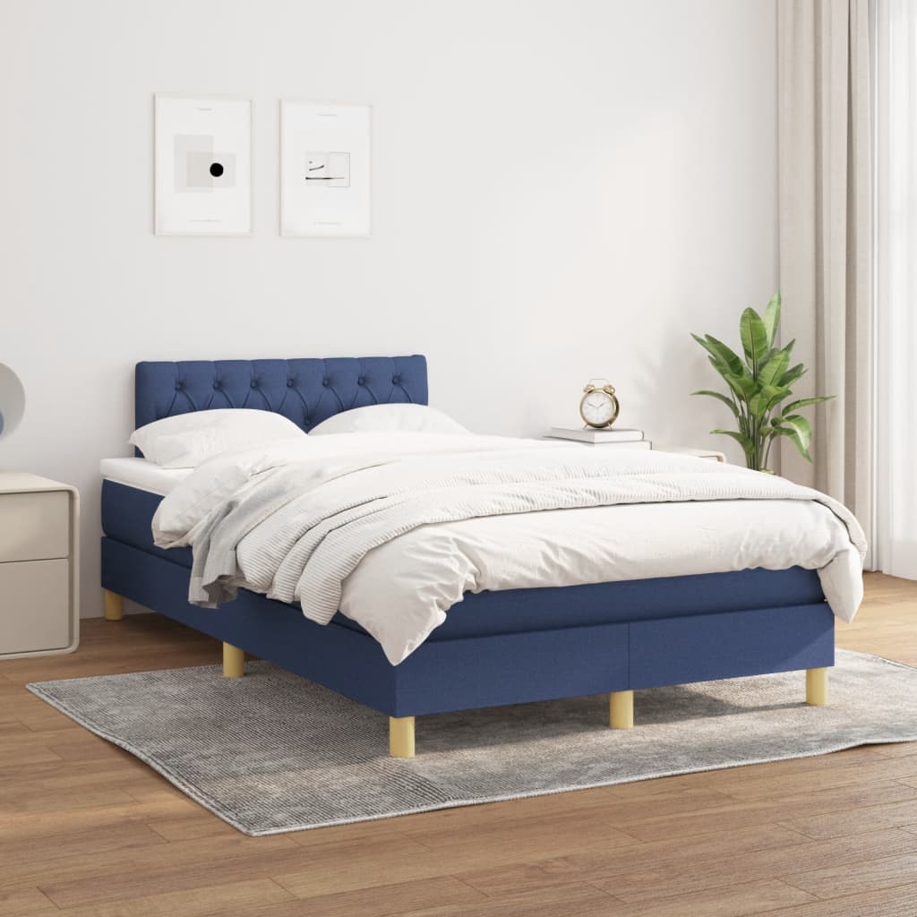 Giroletto a Molle con Materasso Blu 120x190 cm in Tessuto | homemem39