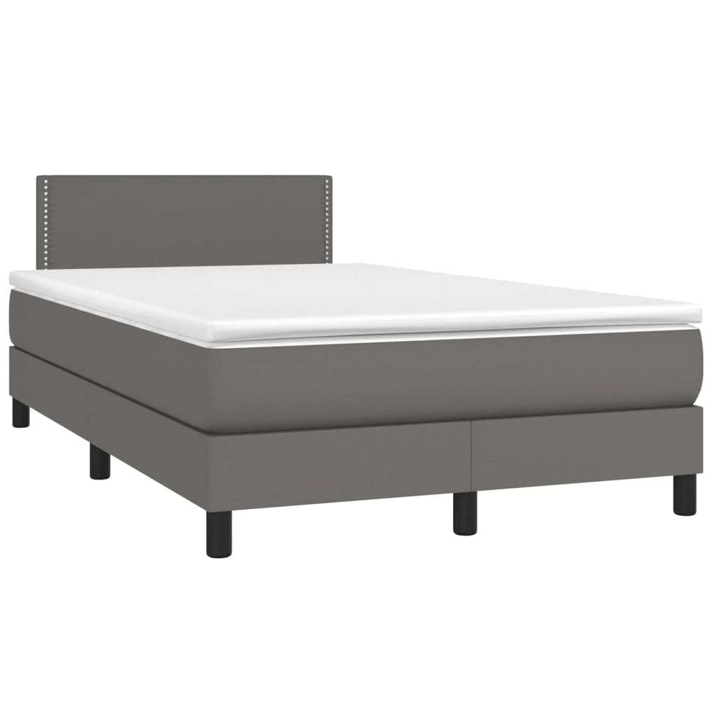 Giroletto a Molle con Materasso Grigio 120x190 cm in Similpelle | homemem39