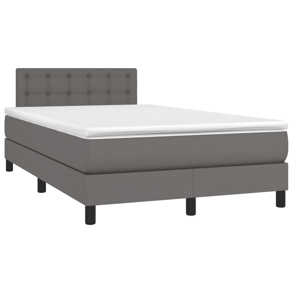 Giroletto a Molle con Materasso Grigio 120x190 cm in Similpelle | homemem39