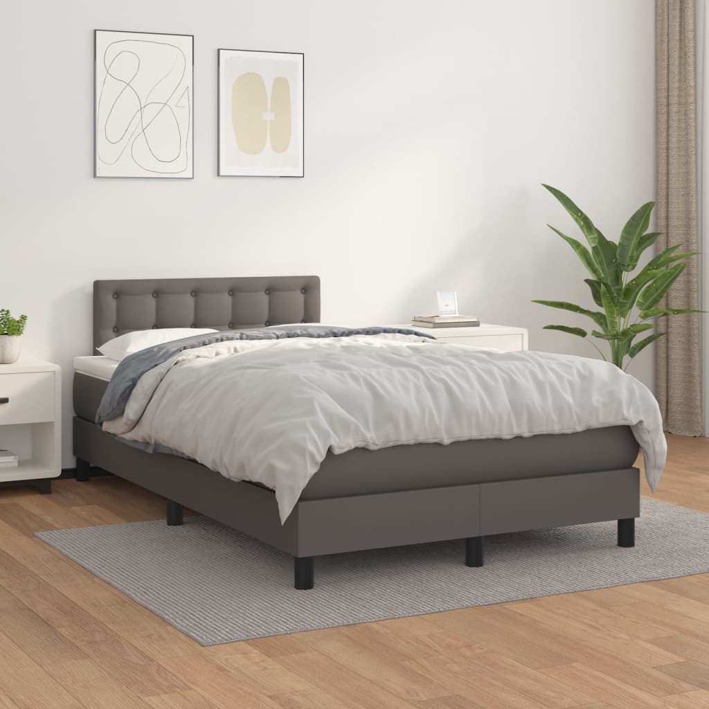 Giroletto a Molle con Materasso Grigio 120x190 cm in Similpelle | homemem39