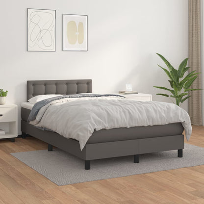 Giroletto a Molle con Materasso Grigio 120x190 cm in Similpelle | homemem39