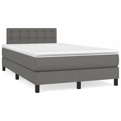 Giroletto a Molle con Materasso Grigio 120x190 cm in Similpelle | homemem39