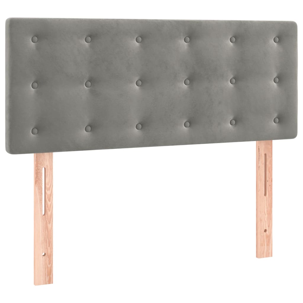 Giroletto a Molle con Materasso Grigio Chiaro 120x190cm Velluto - homemem39