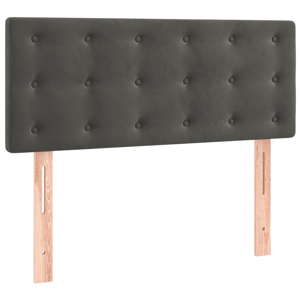 Giroletto a Molle con Materasso Grigio Scuro 120x190 cm Velluto - homemem39