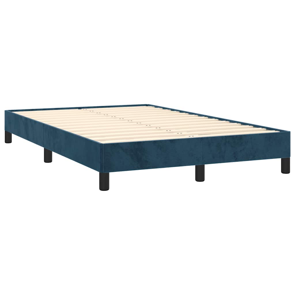 Giroletto a Molle con Materasso Blu Scuro 120x190 cm in Velluto