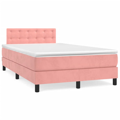 Giroletto a Molle con Materasso Rosa 120x190 cm in Velluto | homemem39