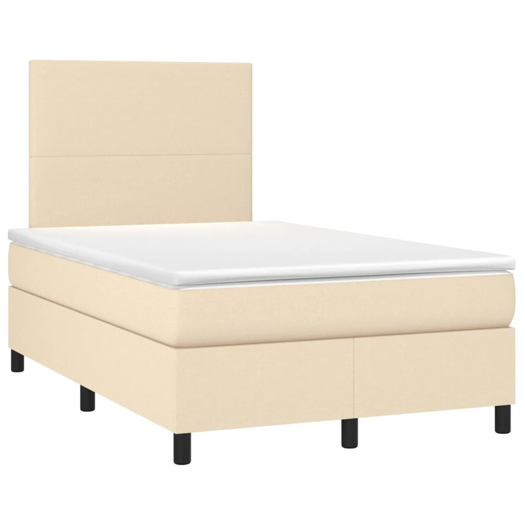 Giroletto a Molle con Materasso Crema 120x190 cm in Tessuto | homemem39