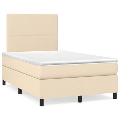 Giroletto a Molle con Materasso Crema 120x190 cm in Tessuto | homemem39