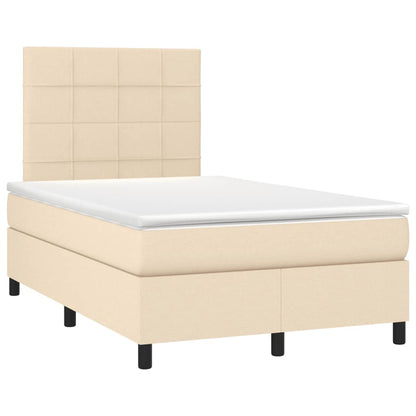 Giroletto a Molle con Materasso Crema 120x190 cm in Tessuto | homemem39