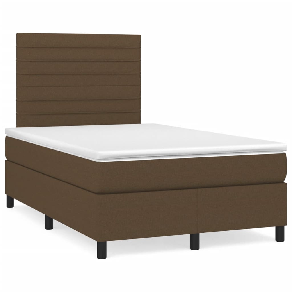 Giroletto a Molle con Materasso Marrone Scuro 120x190cm Tessuto | homemem39