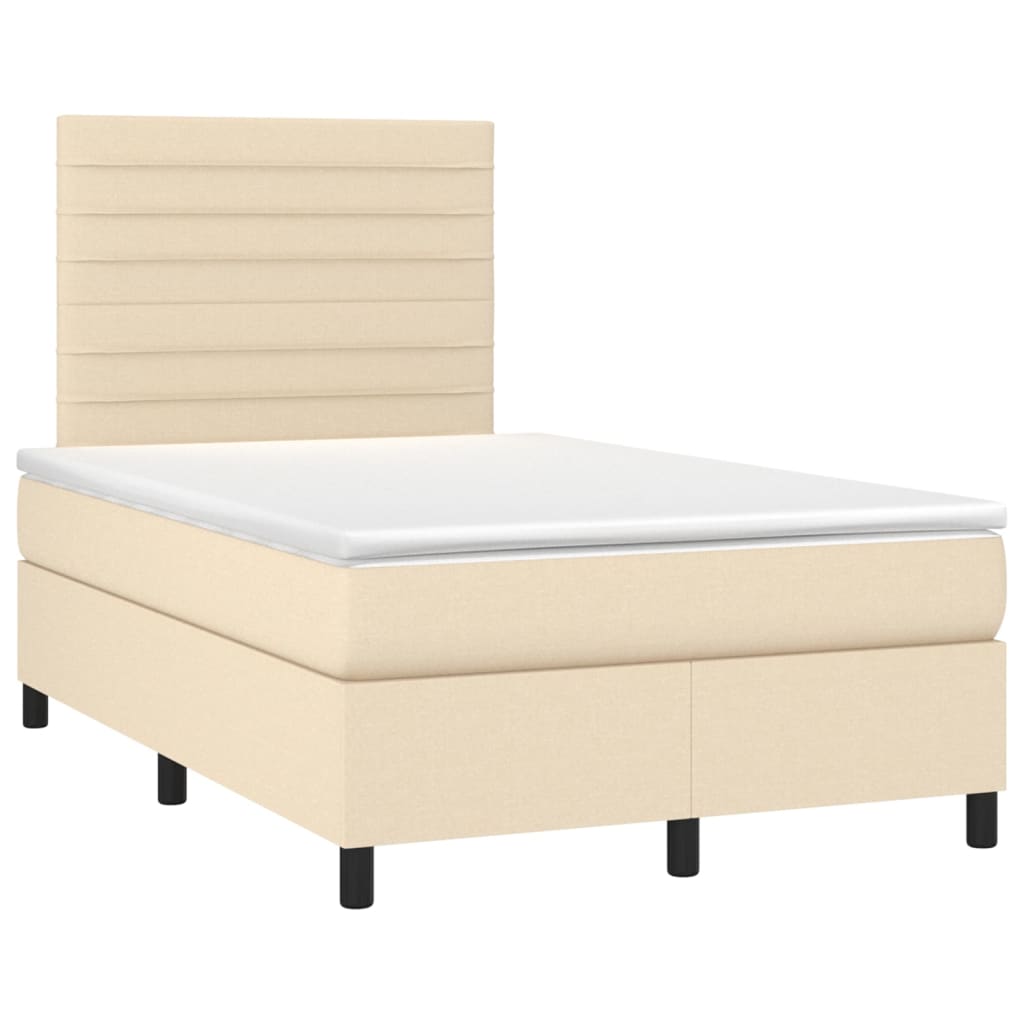 Giroletto a Molle con Materasso Crema 120x190 cm in Tessuto | homemem39