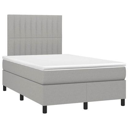 Giroletto a Molle con Materasso Grigio Chiaro 120x190cm Tessuto