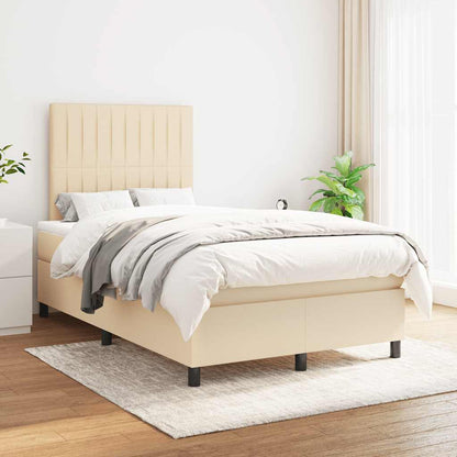 Giroletto a Molle con Materasso Crema 120x190 cm in Tessuto | homemem39