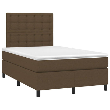 Giroletto a Molle con Materasso Marrone Scuro 120x190cm Tessuto | homemem39