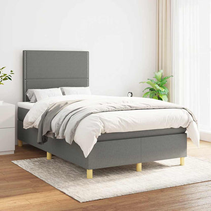 Giroletto a Molle con Materasso Grigio Scuro 120x190cm Tessuto | homemem39