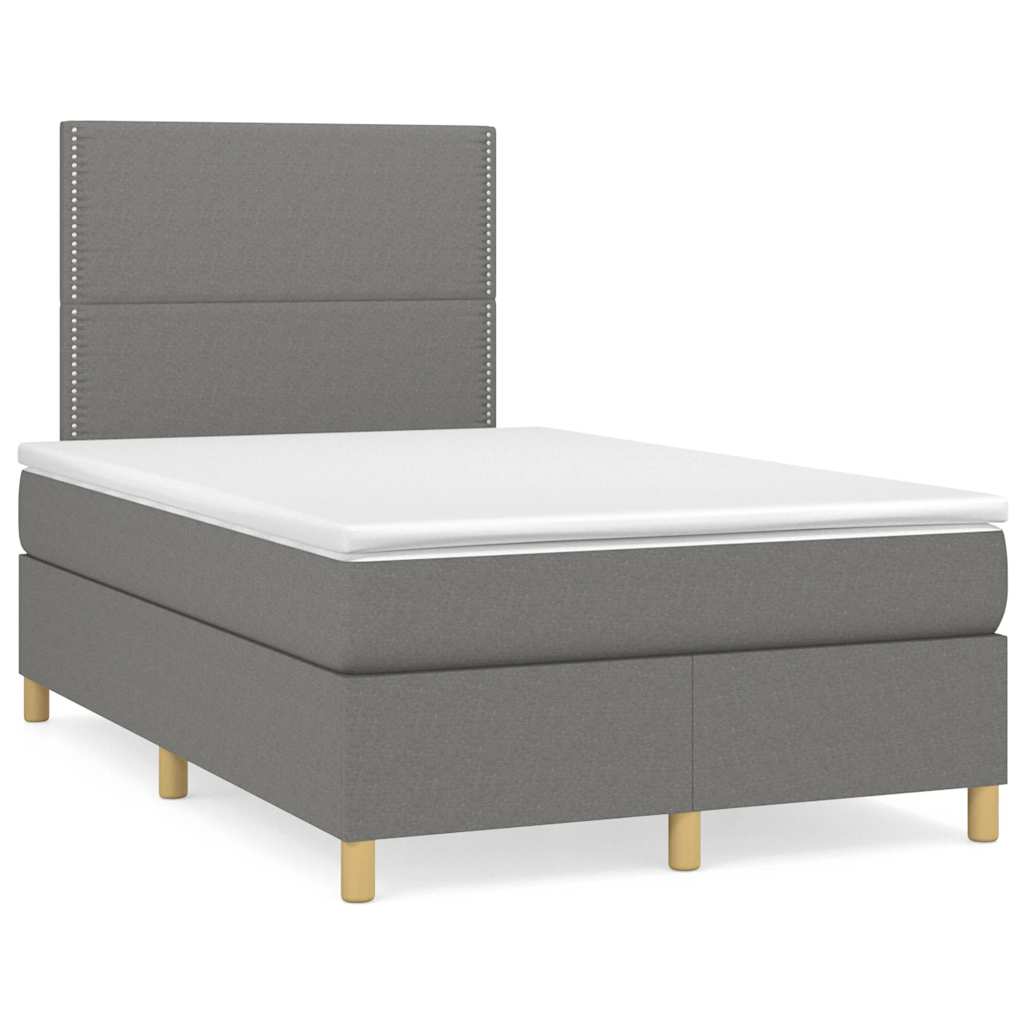 Giroletto a Molle con Materasso Grigio Scuro 120x190cm Tessuto | homemem39