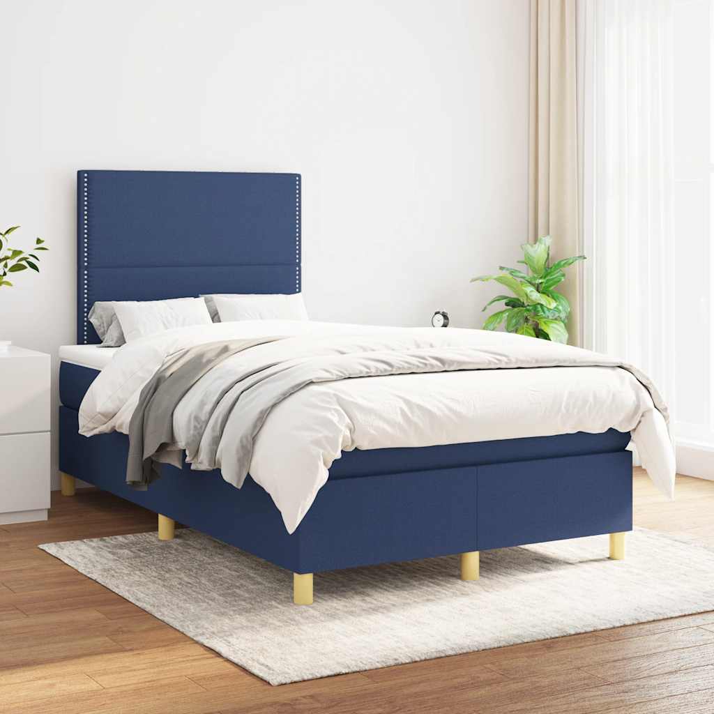 Giroletto a Molle con Materasso Blu 120x190 cm in Tessuto | homemem39