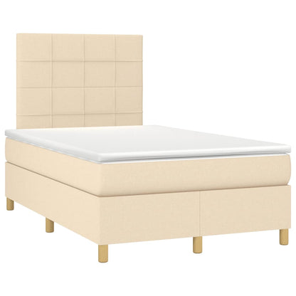 Giroletto a Molle con Materasso Crema 120x190 cm in Tessuto