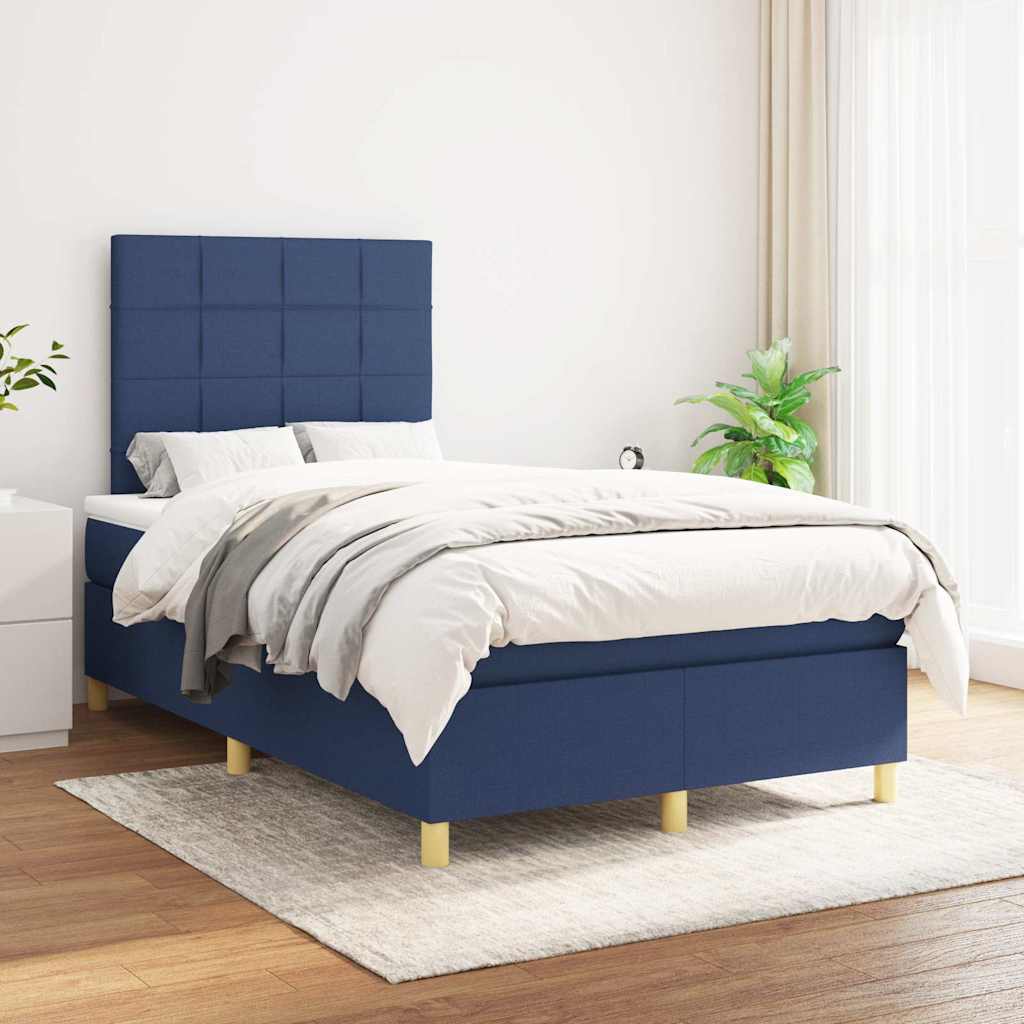 Giroletto a Molle con Materasso Blu 120x190 cm in Tessuto | homemem39