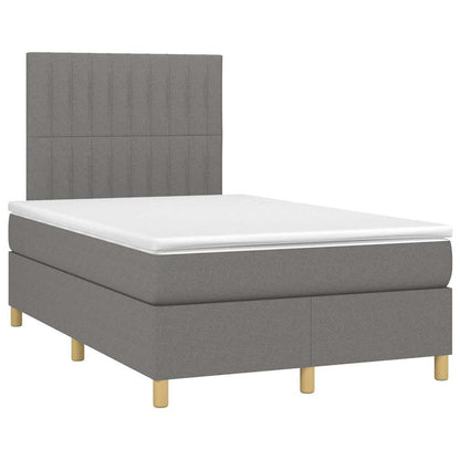 Giroletto a Molle con Materasso Grigio Scuro 120x190cm Tessuto