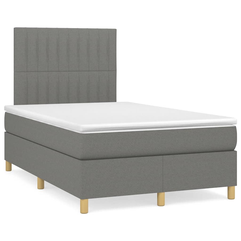 Giroletto a Molle con Materasso Grigio Scuro 120x190cm Tessuto