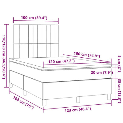 Giroletto a Molle con Materasso Marrone Scuro 120x190cm Tessuto | homemem39