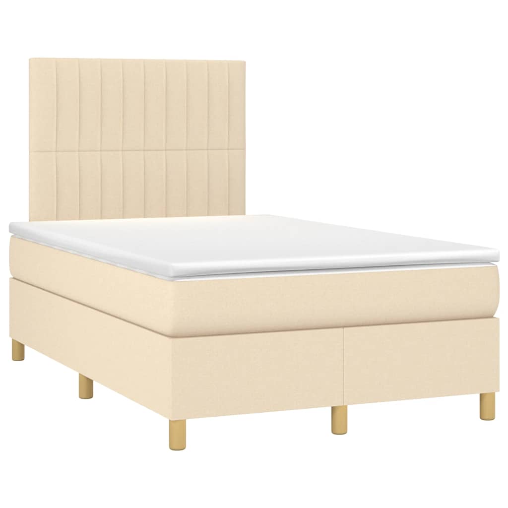 Giroletto a Molle con Materasso Crema 120x190 cm in Tessuto | homemem39