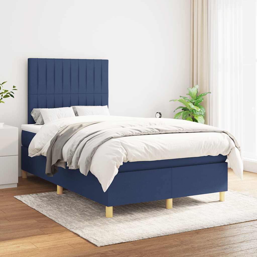 Giroletto a Molle con Materasso Blu 120x190 cm in Tessuto | homemem39