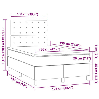 Giroletto a Molle con Materasso Tortora 120x190 cm in Tessuto | homemem39