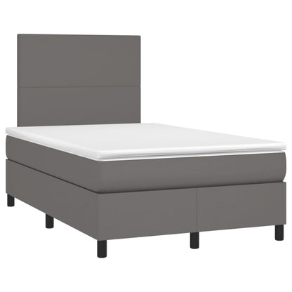 Giroletto a Molle con Materasso Grigio 120x190 cm in Similpelle | homemem39