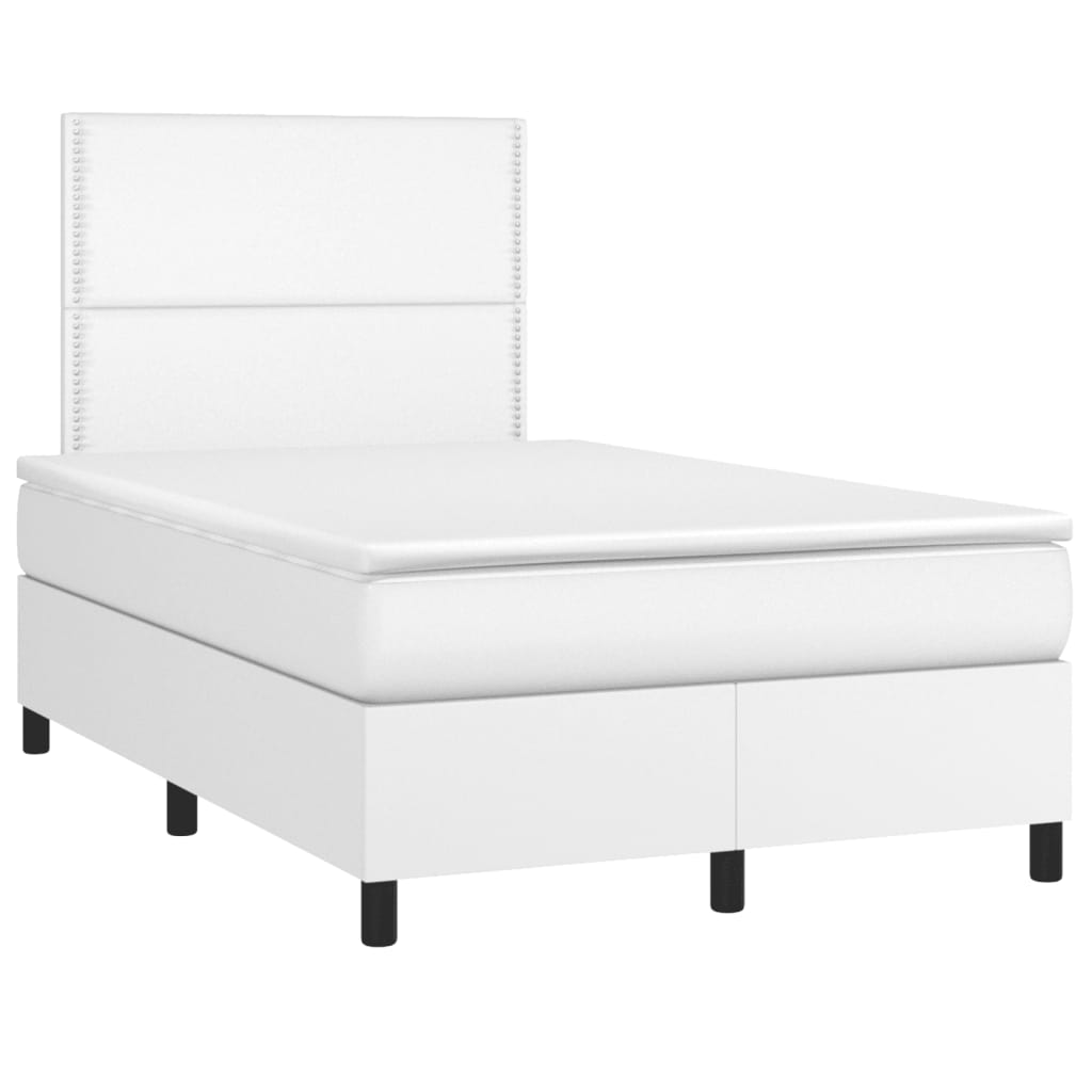 Giroletto a Molle con Materasso Bianco 120x190 cm in Similpelle | homemem39