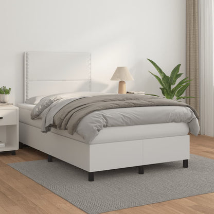 Giroletto a Molle con Materasso Bianco 120x190 cm in Similpelle | homemem39