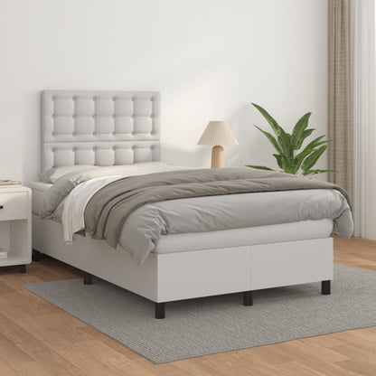 Giroletto a Molle con Materasso Bianco 120x190 cm in Similpelle | homemem39