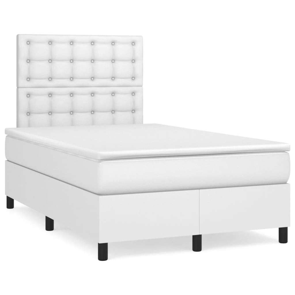 Giroletto a Molle con Materasso Bianco 120x190 cm in Similpelle | homemem39