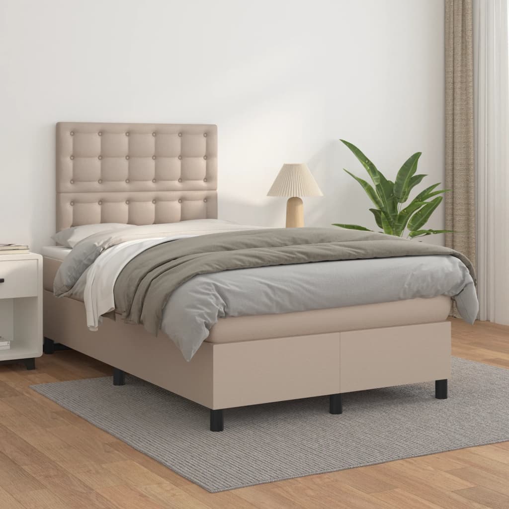 Giroletto a Molle con Materasso Cappuccino 120x190cm Similpelle | homemem39