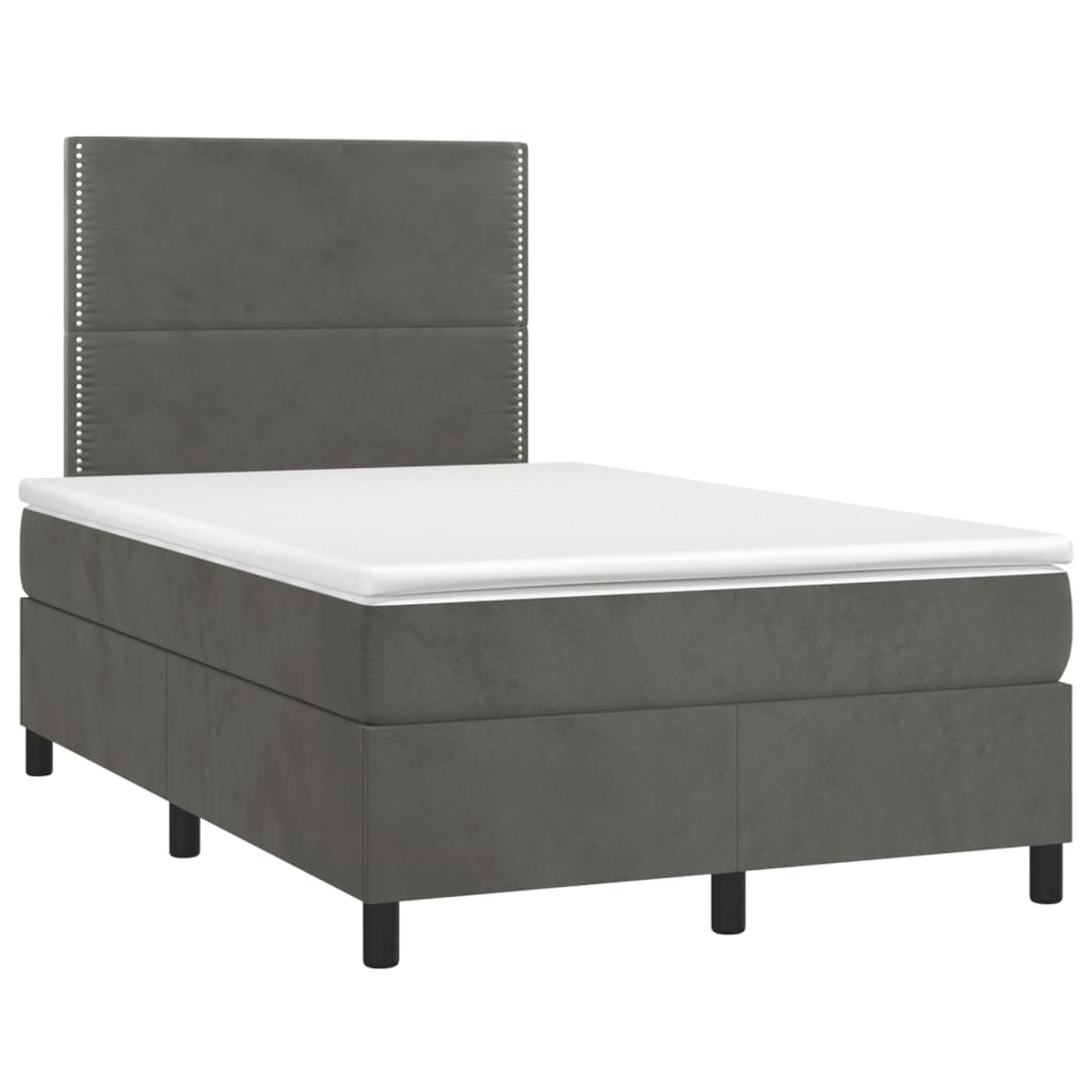 Giroletto a Molle con Materasso Grigio Scuro 120x190 cm Velluto | homemem39