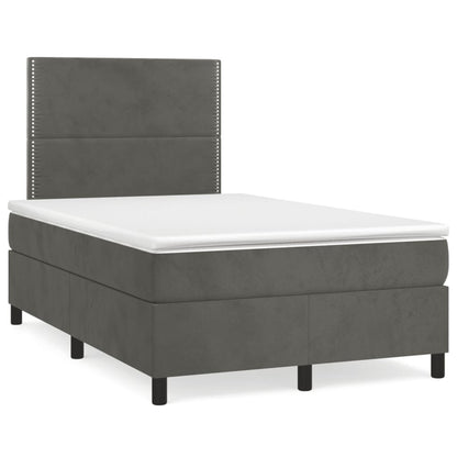 Giroletto a Molle con Materasso Grigio Scuro 120x190 cm Velluto | homemem39