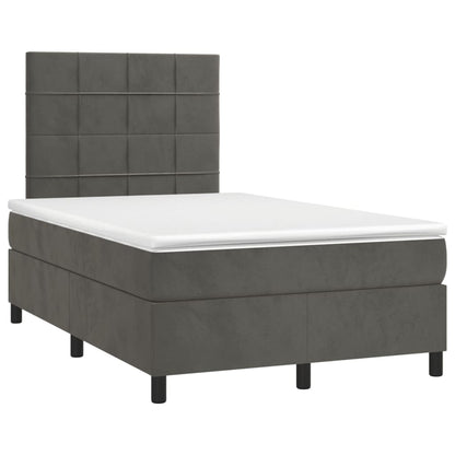 Giroletto a Molle con Materasso Grigio Scuro 120x190 cm Velluto | homemem39