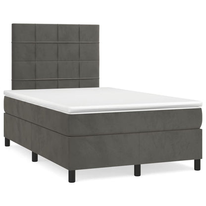 Giroletto a Molle con Materasso Grigio Scuro 120x190 cm Velluto | homemem39
