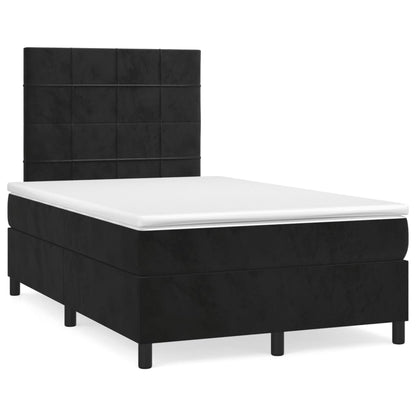 Giroletto a Molle con Materasso Nero 120x190 cm in Velluto | homemem39