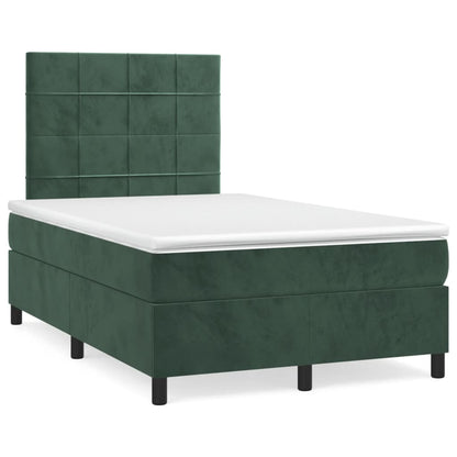 Giroletto a Molle con Materasso Verde Scuro 120x190 cm Velluto | homemem39