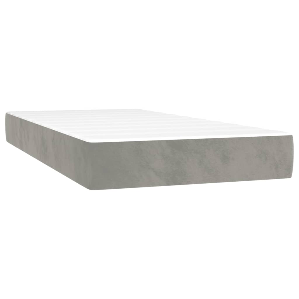 Giroletto a Molle con Materasso Grigio Chiaro 120x190cm Velluto | homemem39