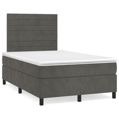 Giroletto a Molle con Materasso Grigio Scuro 120x190 cm Velluto | homemem39