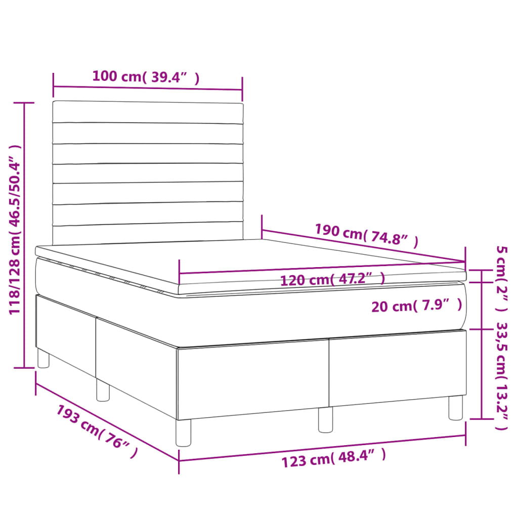 Giroletto a Molle con Materasso Rosa 120x190 cm in Velluto | homemem39